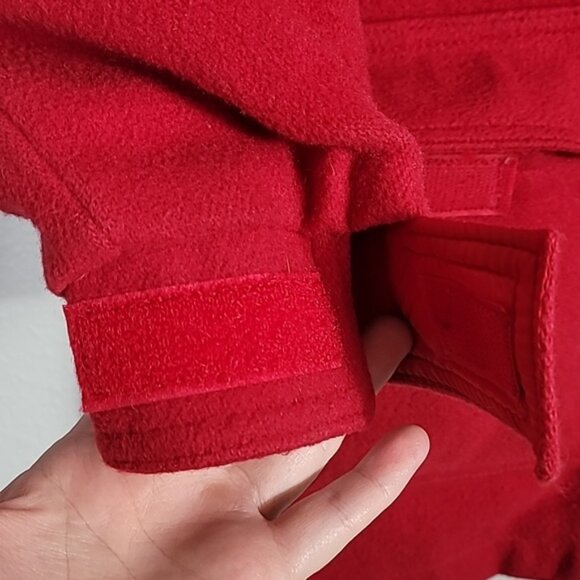 Vintage Woolrich Women Wool Chore Coat Size S Red Plaid Hooded Barn Zip Button - Picture 8 of 16